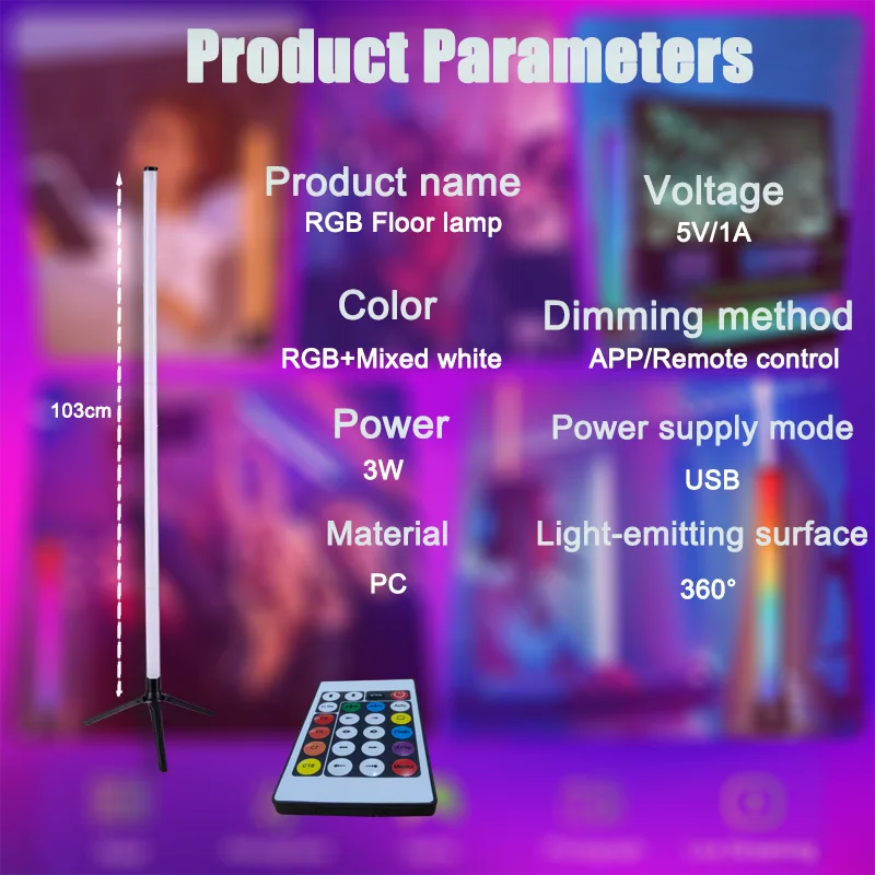 RGB Corner Floor Lamp