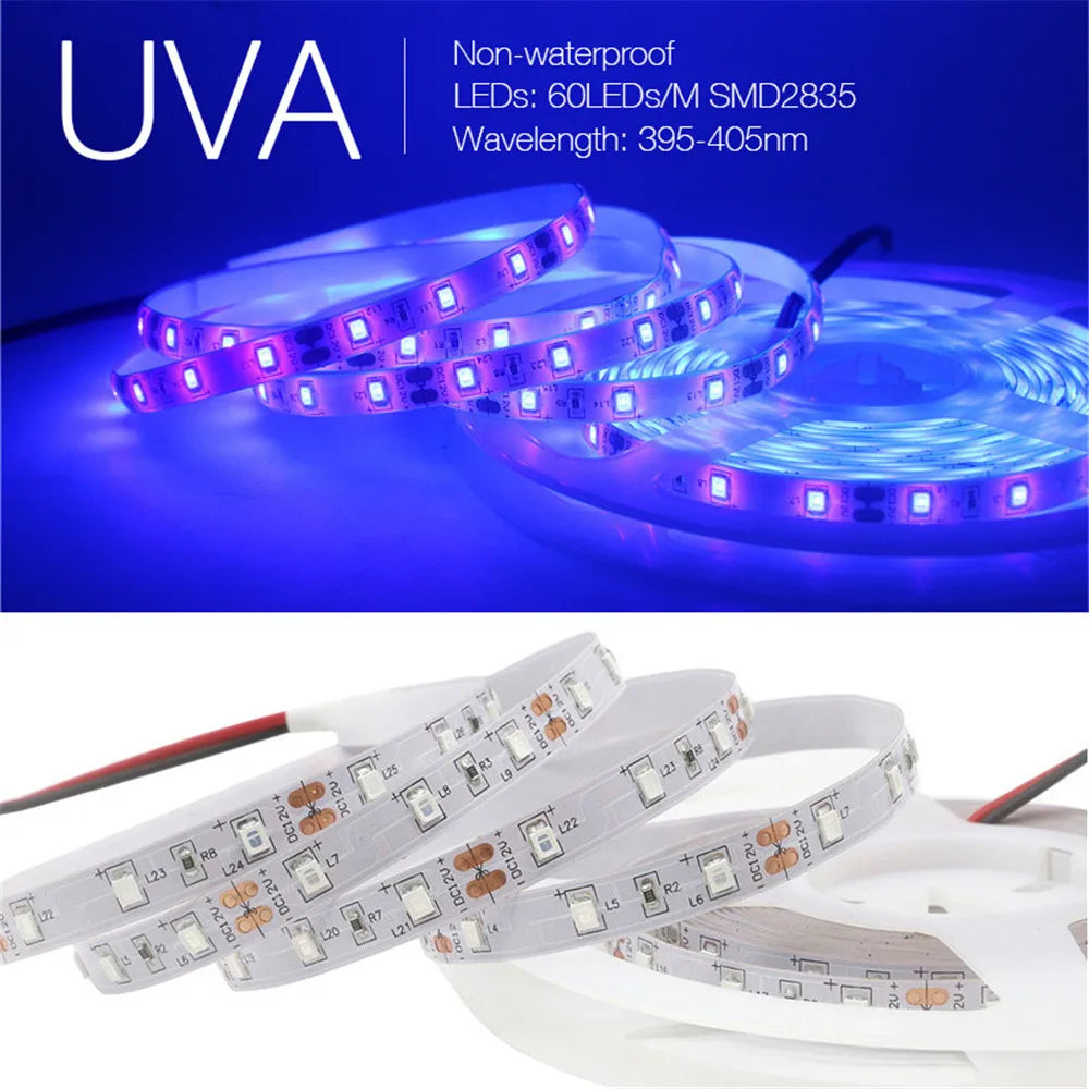 UV Led Strip light 5V UVA Light 395-405nm