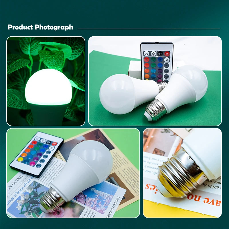 E27 Remote Control Lamp Led RGB Light